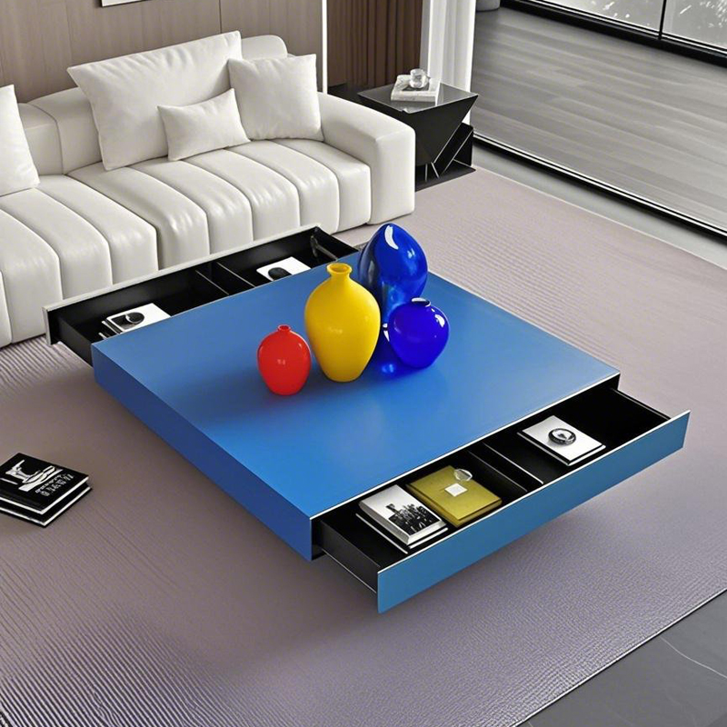 定制极简悬浮玻璃茶几客厅家用现代简约轻奢高级感长方形茶几组合