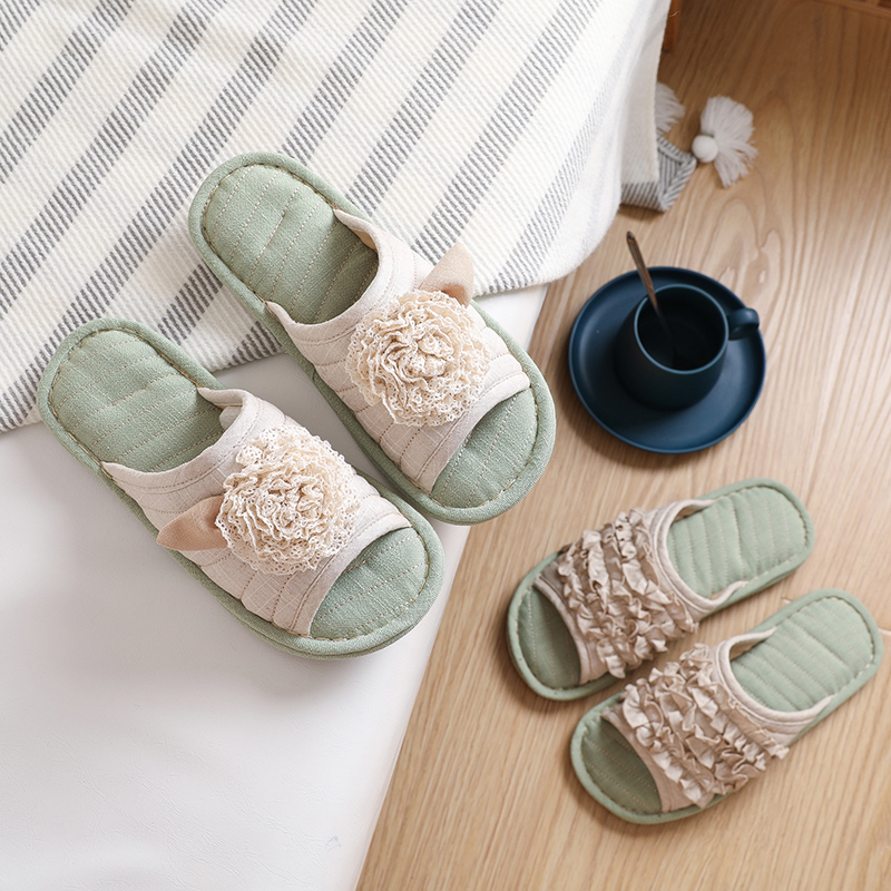 木地板布艺居家春秋防滑室内拖鞋