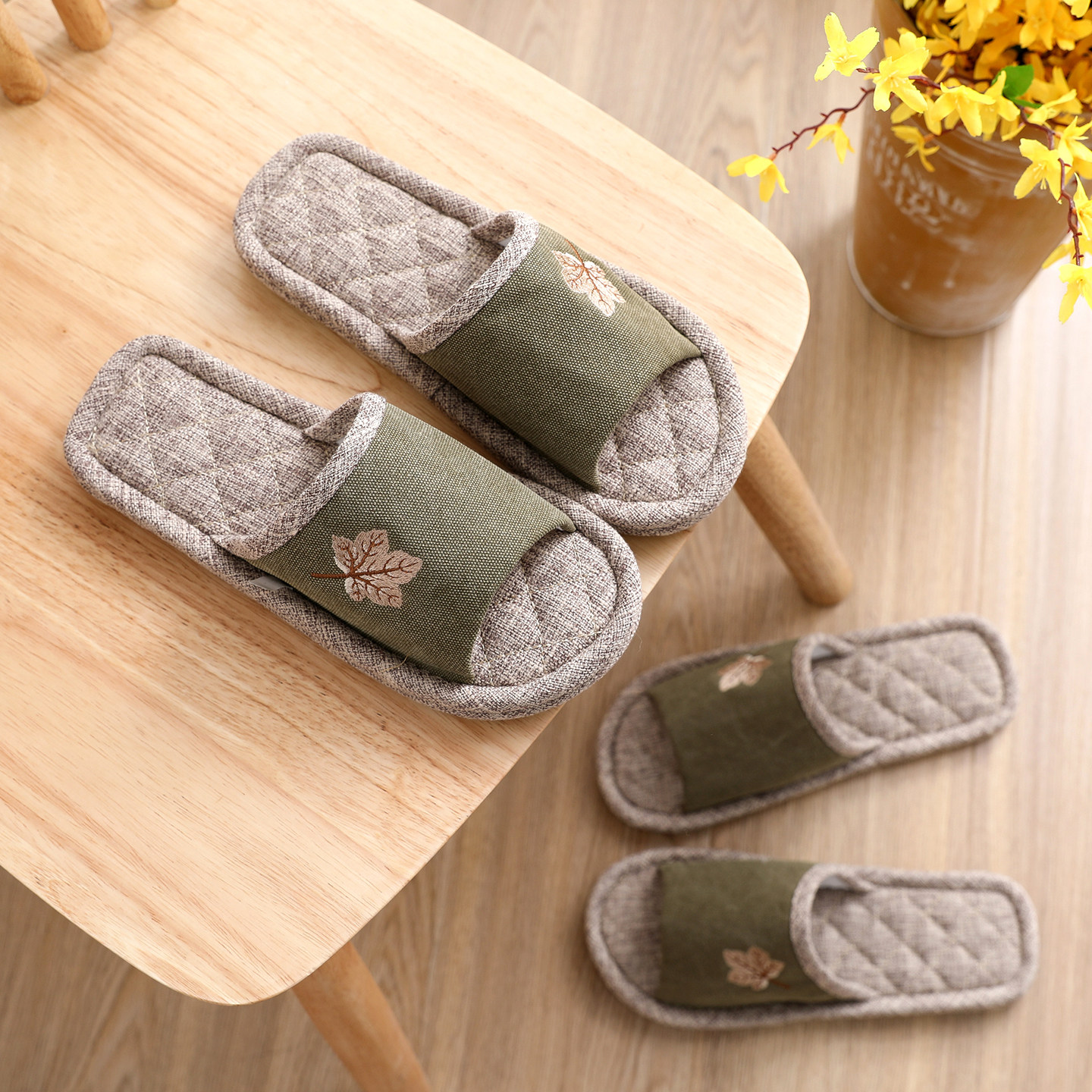 情侣家居棉麻布底拖鞋女士春秋款室内无声木地板防滑静音男秋冬季,居家布艺,居家亚麻拖鞋,淘宝优惠券,粉丝福利购,淘宝优惠卷