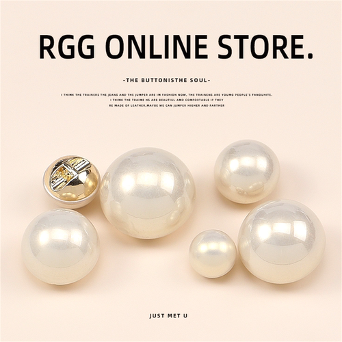 轻奢韩版高亮暗眼金属珍珠纽扣