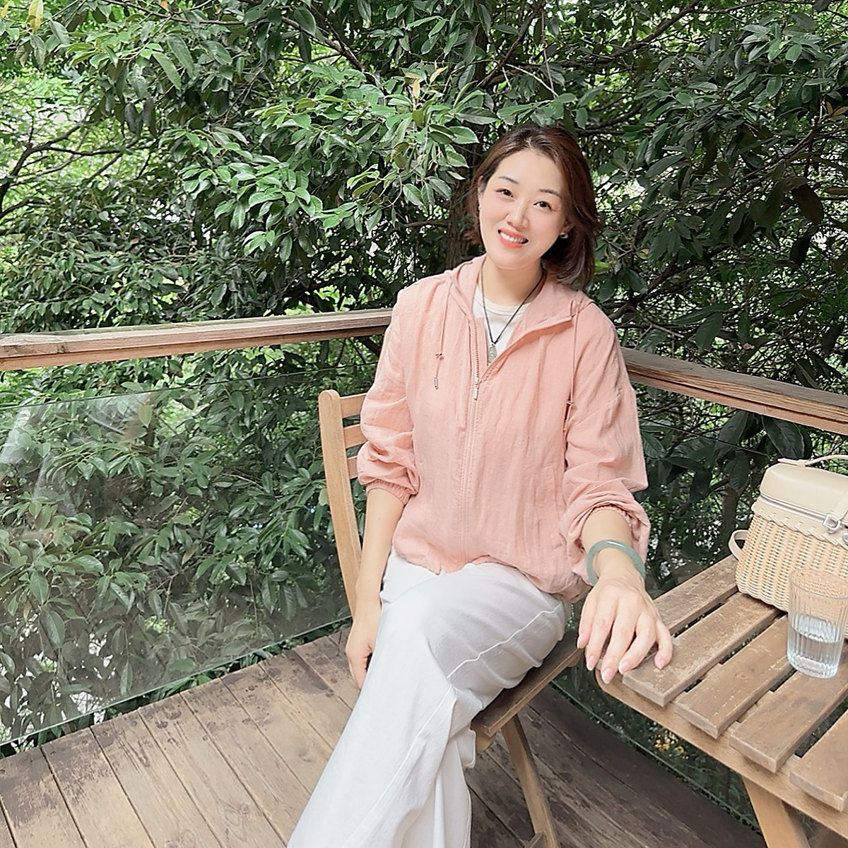 火桐hooton高定系列 灼灼其华 女士高密汉麻防晒夹克外套YT266