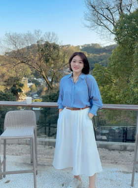 火桐hooton 工装风亚麻天丝平纹半身裙