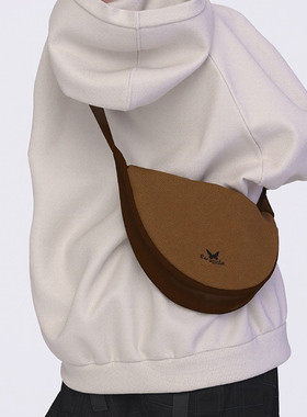 YONAIGA+原创韩系ins小众设计通勤斜挎包女2024新款休闲饺子包包