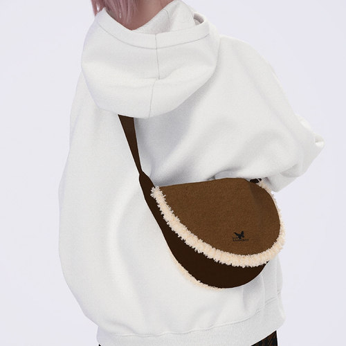 YONAIGA小众设计毛绒百搭斜挎包