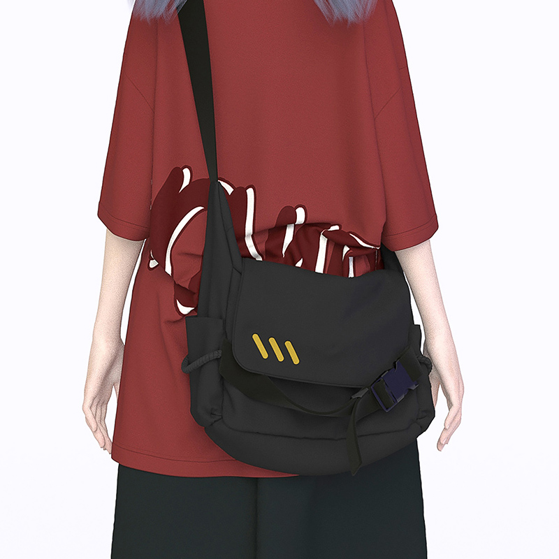 YONAIGA工装休闲ins大邮差斜挎包