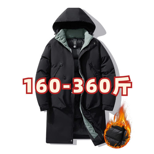 冬天350斤特大码棉衣男士冬季加肥加大棉袄中长款连帽加厚外套8XL