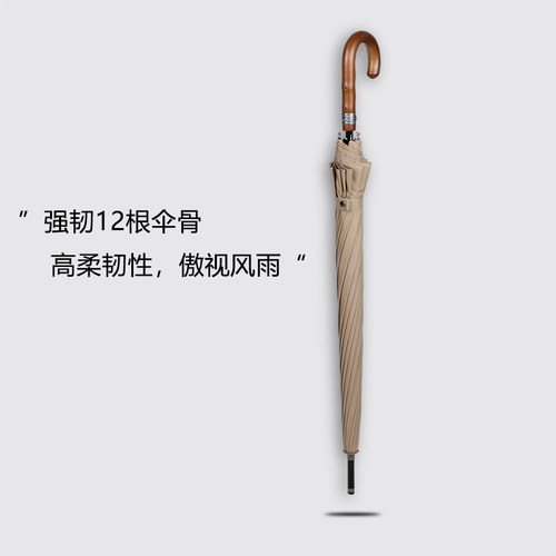 12骨抗风复古雨伞长柄伞加大