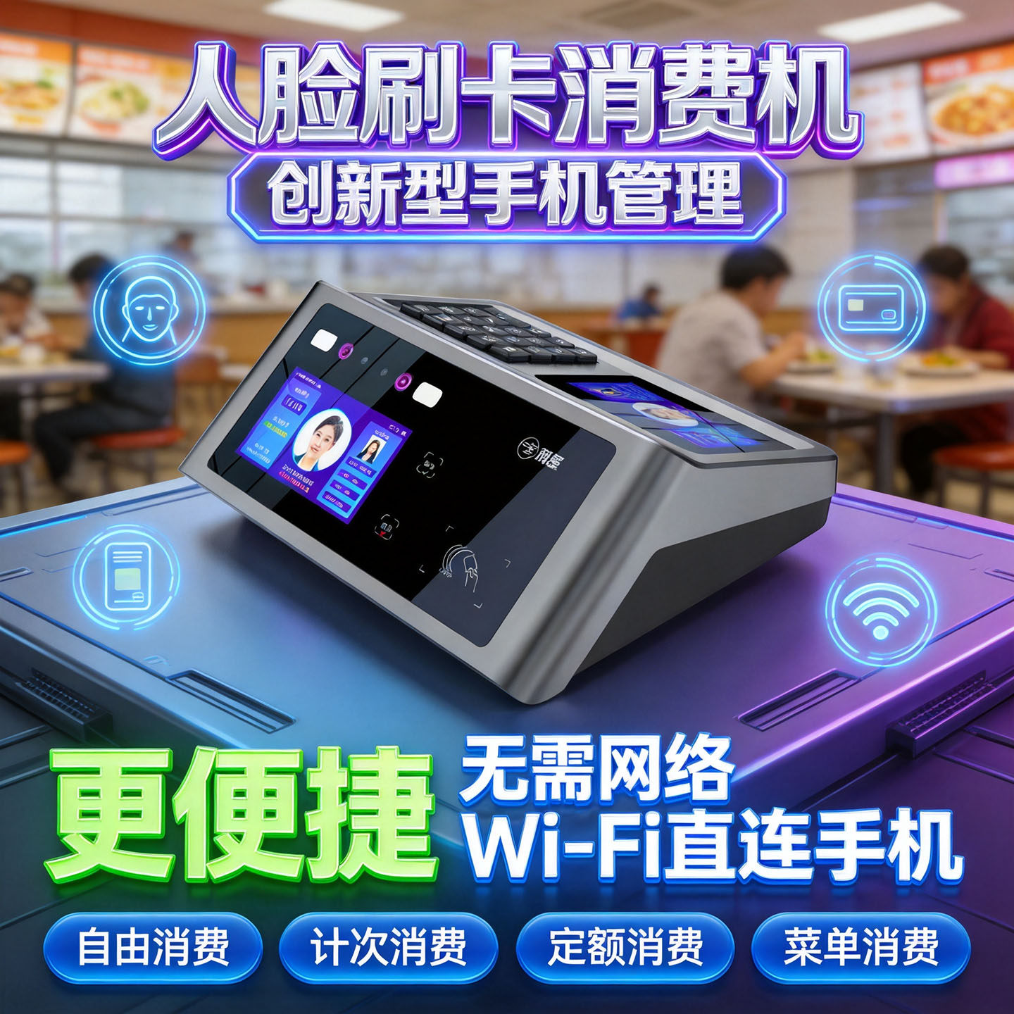科密食堂人脸识别消费机刷卡机饭堂打卡消费机刷脸全套系统饭卡机餐厅一体机工厂学校售饭打饭缴费机器XF83A