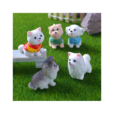 新款卡通可爱仿真彩色狗微景观园艺小摆件DIY配件家居品汽车摆件