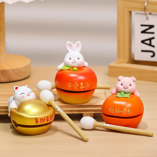 小木鱼可爱手工摆件办公桌手办办公室高级感树脂工艺品桌面装饰