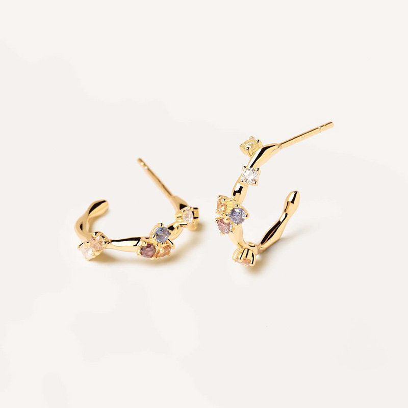 PDPAOLA纯银高级感彩宝石女耳环