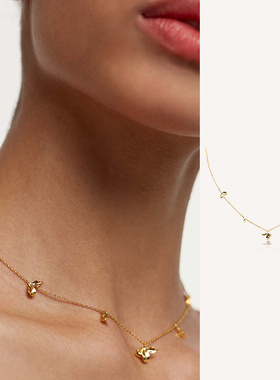 PDPAOLA纯银女蝴蝶项链生日礼物