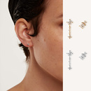 小众迷你养耳洞纯银耳钉链条流苏不对称独特轻奢独特设计AB款 耳饰