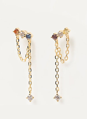 西班牙PD耳钉女森系流苏耳坠镀金不对称耳饰耳环秋冬新年小众Mana