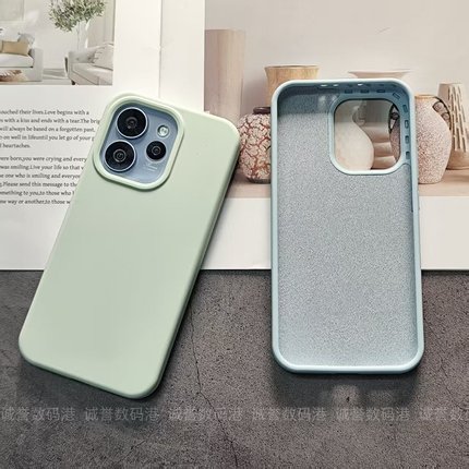 耐脏奶蓝色适用oppoReno15/13手机壳11液态12硅胶Reno14pro全包边findx9防摔FindX8s高级感X7软糯+男10女