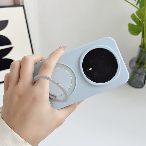 【新品奶蓝色】适用于荣耀magic8pro手机壳magic8液态硅胶高级感磁吸360度指环支架magic8pro防摔简约保护套