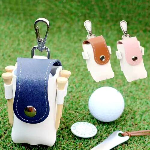 款高尔夫小球包 便携迷你高尔夫球保护袋 PU皮革球盒球袋Golf Bag