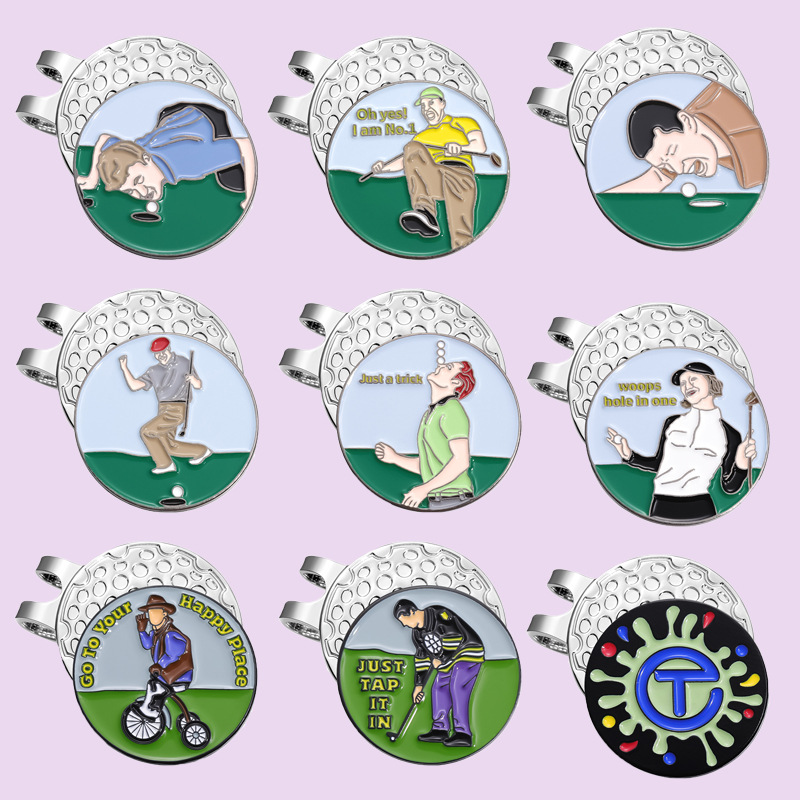 高尔夫帽夹磁吸MAKE GOLF 金属配饰帽徽 帽夹创意卡通球位标个性