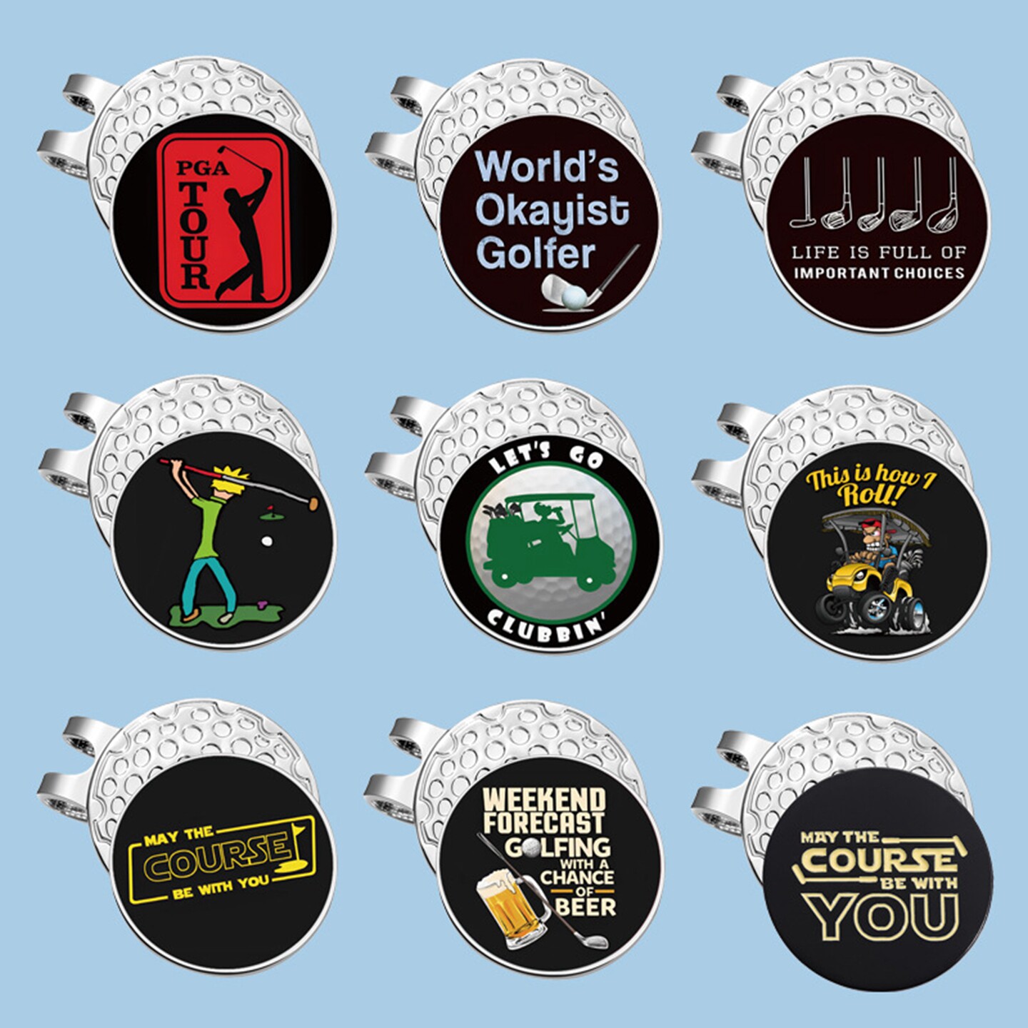 高尔夫球帽帽夹磁吸 Golf Mark 创意运动帽配饰百搭金属球标