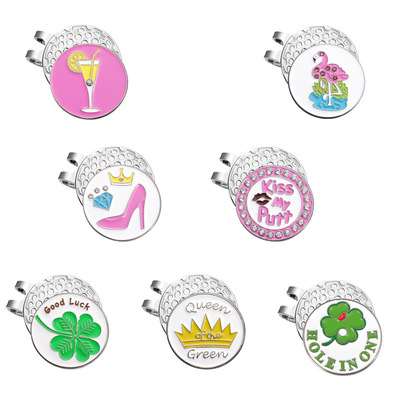 高尔夫帽夹马克四叶草字母粉色系球位标帽夹子可拆MARK多款式可选