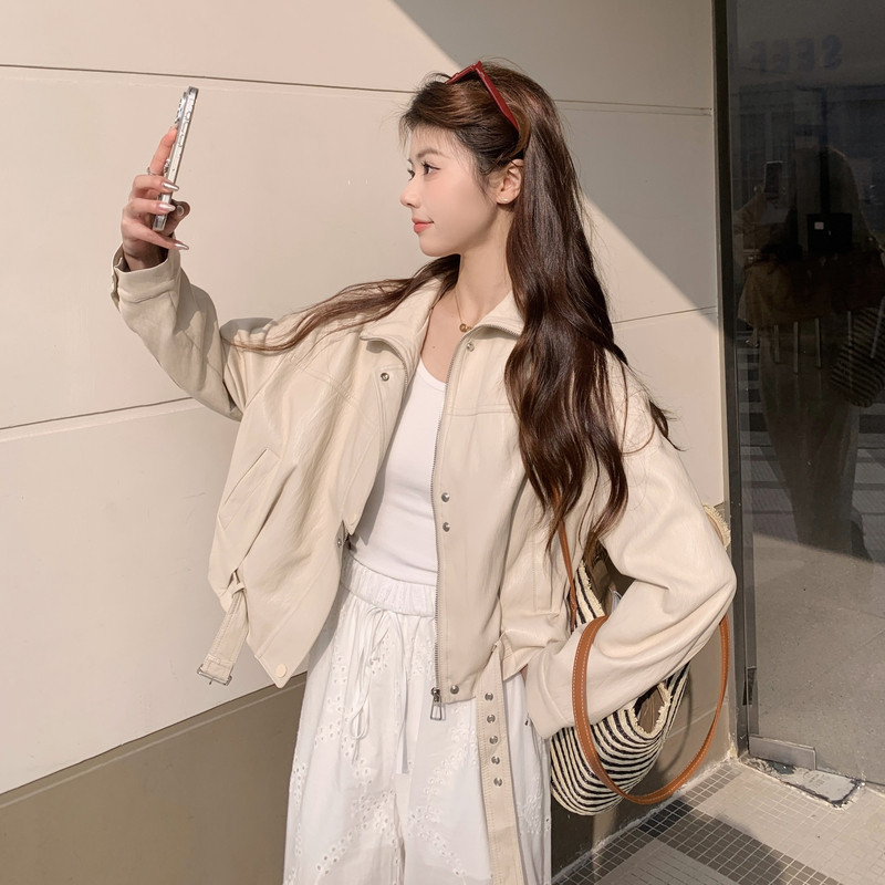 【现货】蛋白皮休闲皮衣8181-P165-K268，女装皮衣，浙宝189