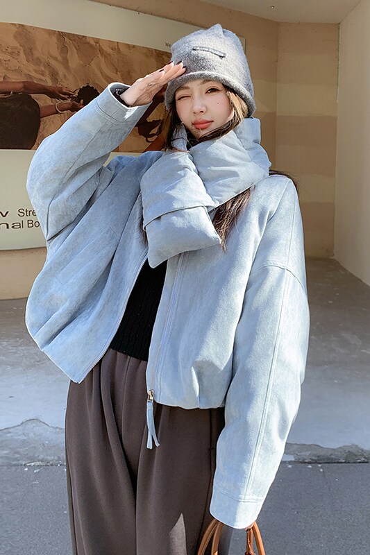 【新款现货】863-P235-K348围脖领保暖羽绒服（90绒）,女装羽绒服,浙宝189