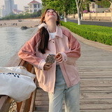 【现货】撞色复古麂皮绒宽松显瘦外套756-P145-K208，女装短外套，浙宝189