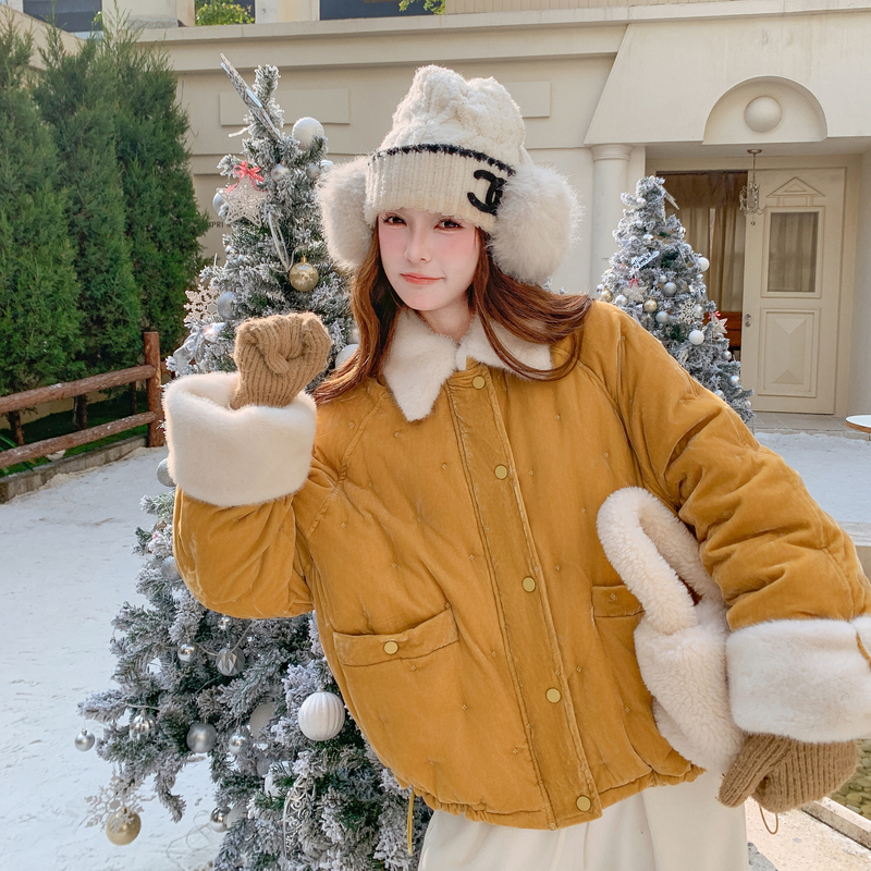 毛绒拼接羽绒服外套8819-P325-K488，女装羽绒服，浙宝189