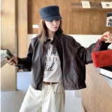 【现货】袖子可脱卸两穿PU皮衣外套8122-P165-K238，女装皮衣，浙宝189