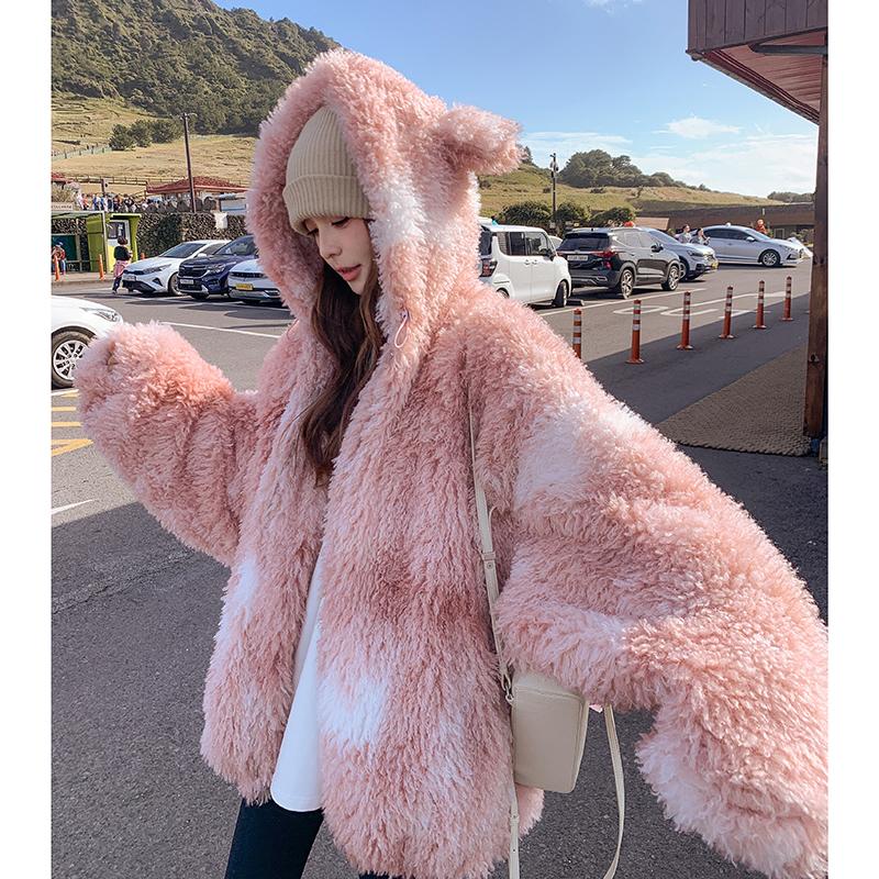 【现货】软糯可爱加厚羽绒毛毛外套855-P335-K458,女装皮草,浙宝189