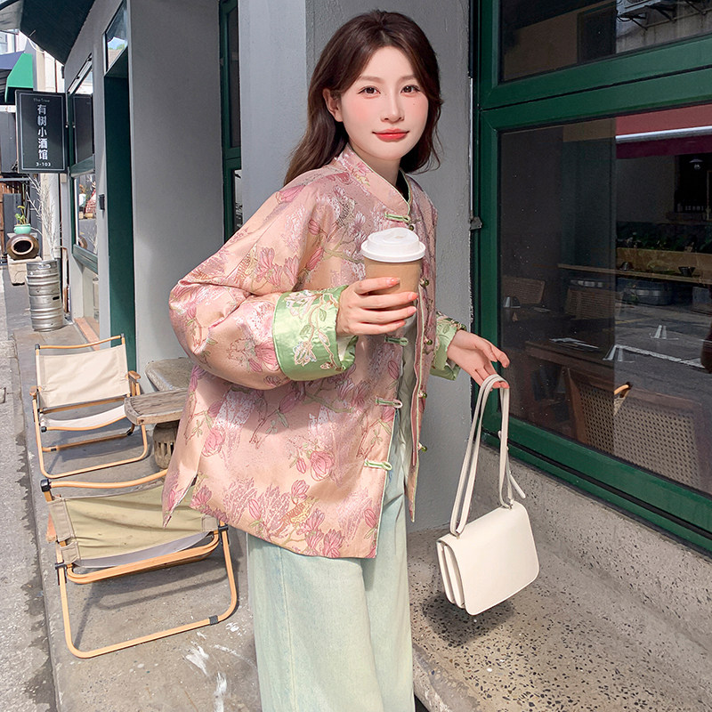 【现货】90绒新中式提花面料羽绒服2607-P255-K358,女装羽绒服,浙宝189