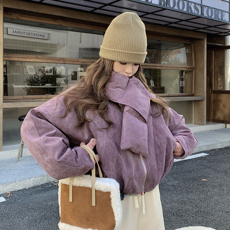 韩系高级小众紫色短款羽绒服女冬2025年新款超火好看加厚保暖外套,女装羽绒服,浙宝189