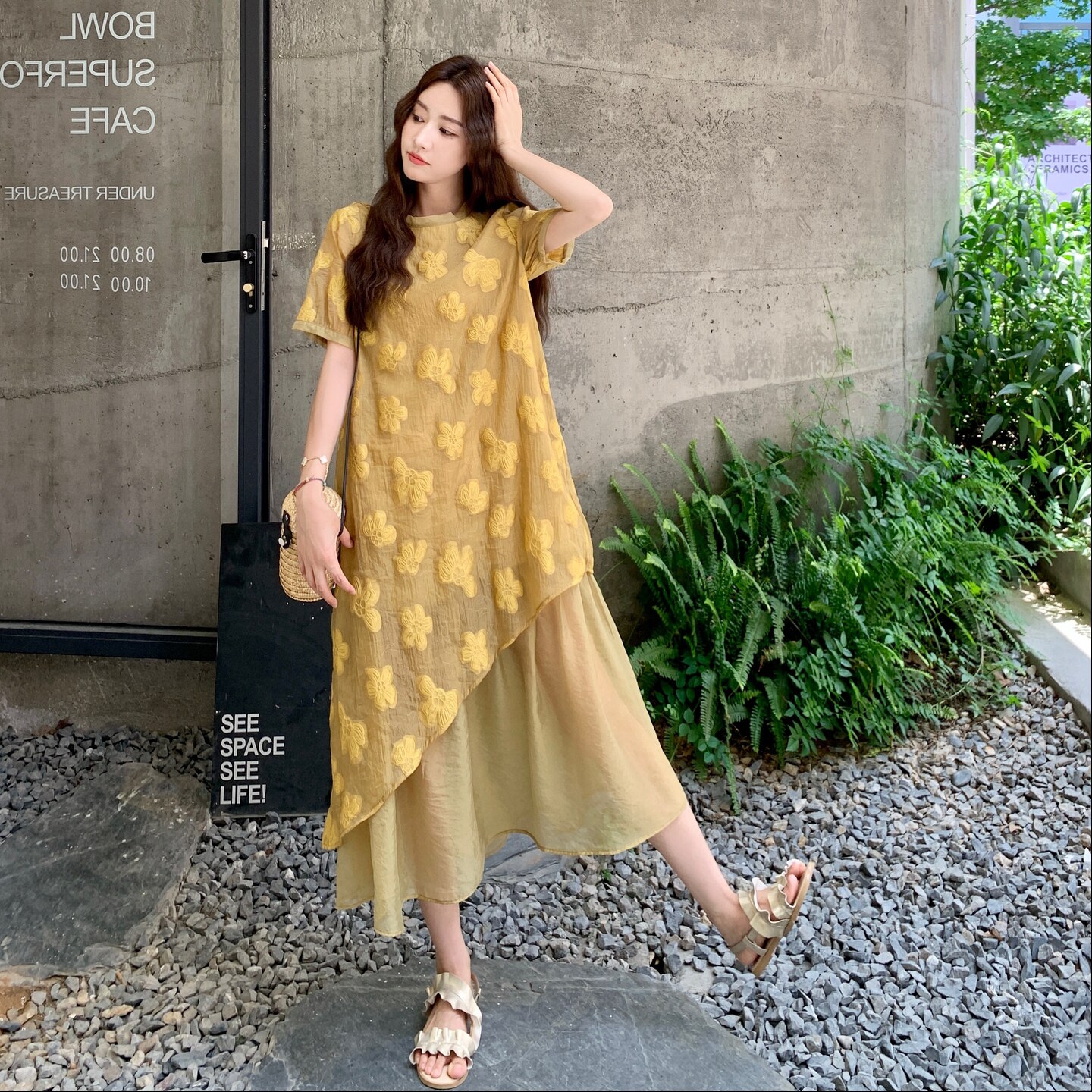 【现货】新中花朵连衣裙7137-P130-K198,女装连衣裙,浙宝189