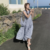 清凉感格子连衣裙7113-P135-K198，商品下架区，浙宝189
