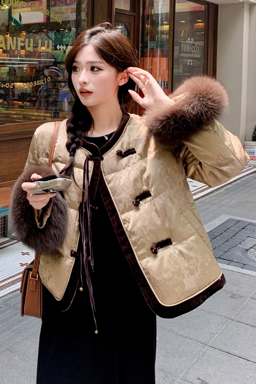 【现货】90绒真狐狸毛新中休闲羽绒服2693-P335-K448,女装羽绒服,浙宝189