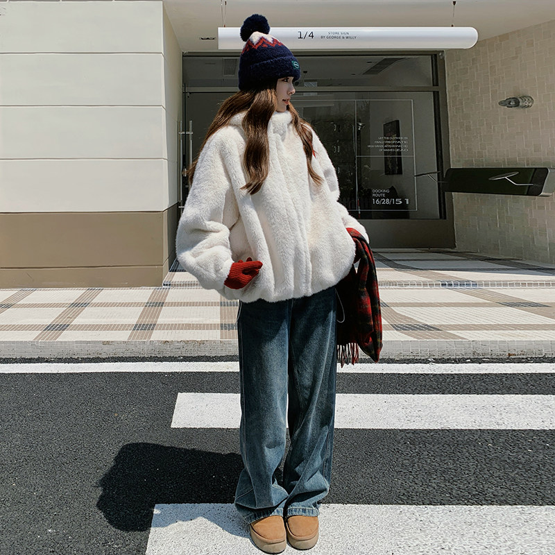 【现货】皮毛一体连帽外套852-P175-K268,女装皮草,浙宝189