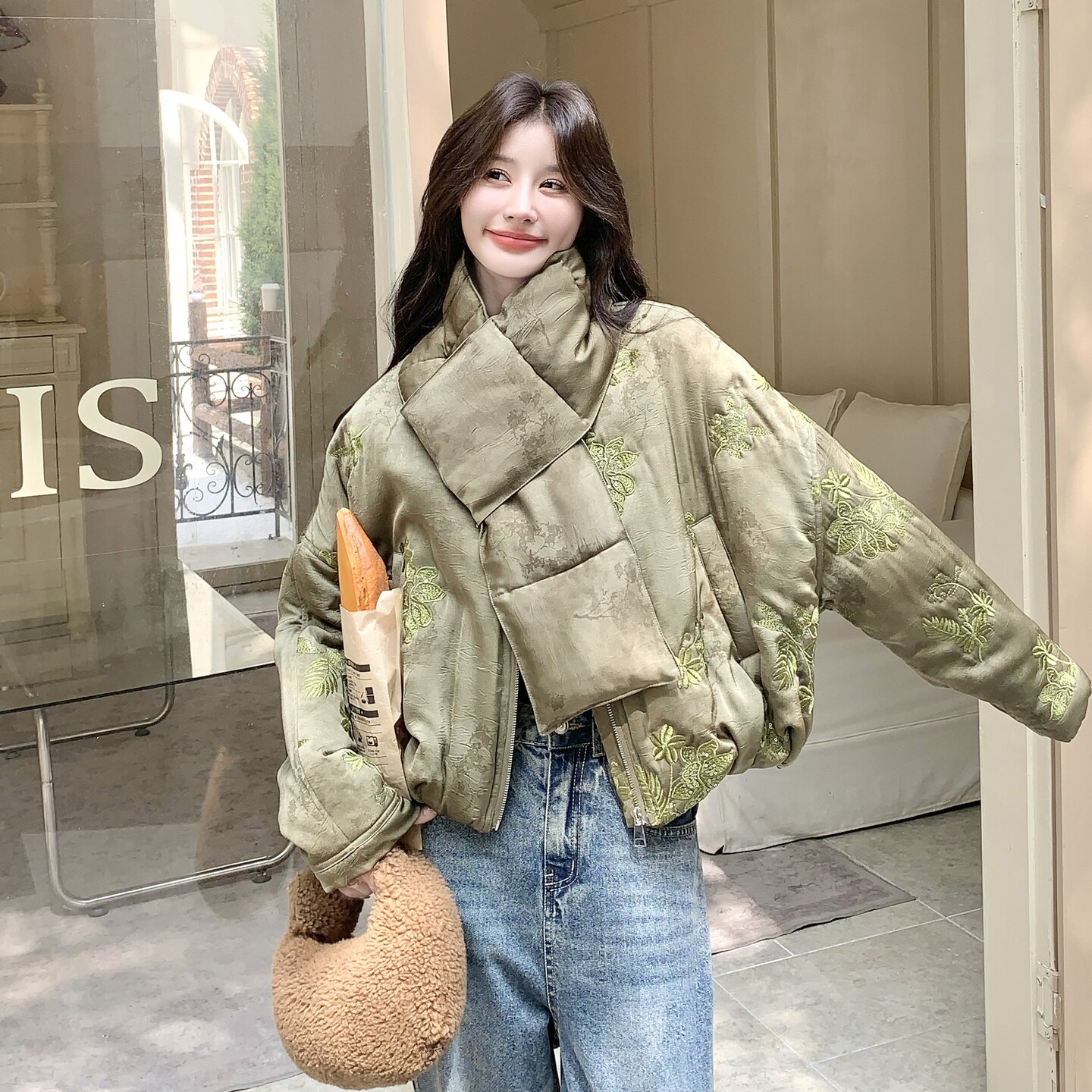【现货】新中刺绣棉服889-P215-K345,女装棉衣/棉服,浙宝189