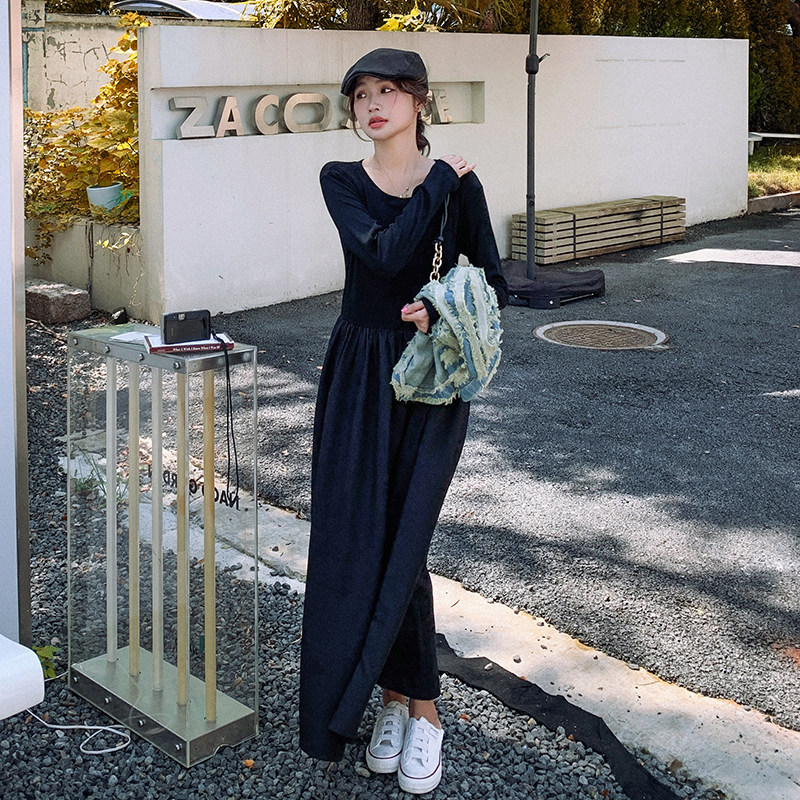 洋气时髦连衣裙套装女秋季2025新款法式条纹马甲长袖a字裙两件套,女装套装/套裙,浙宝189