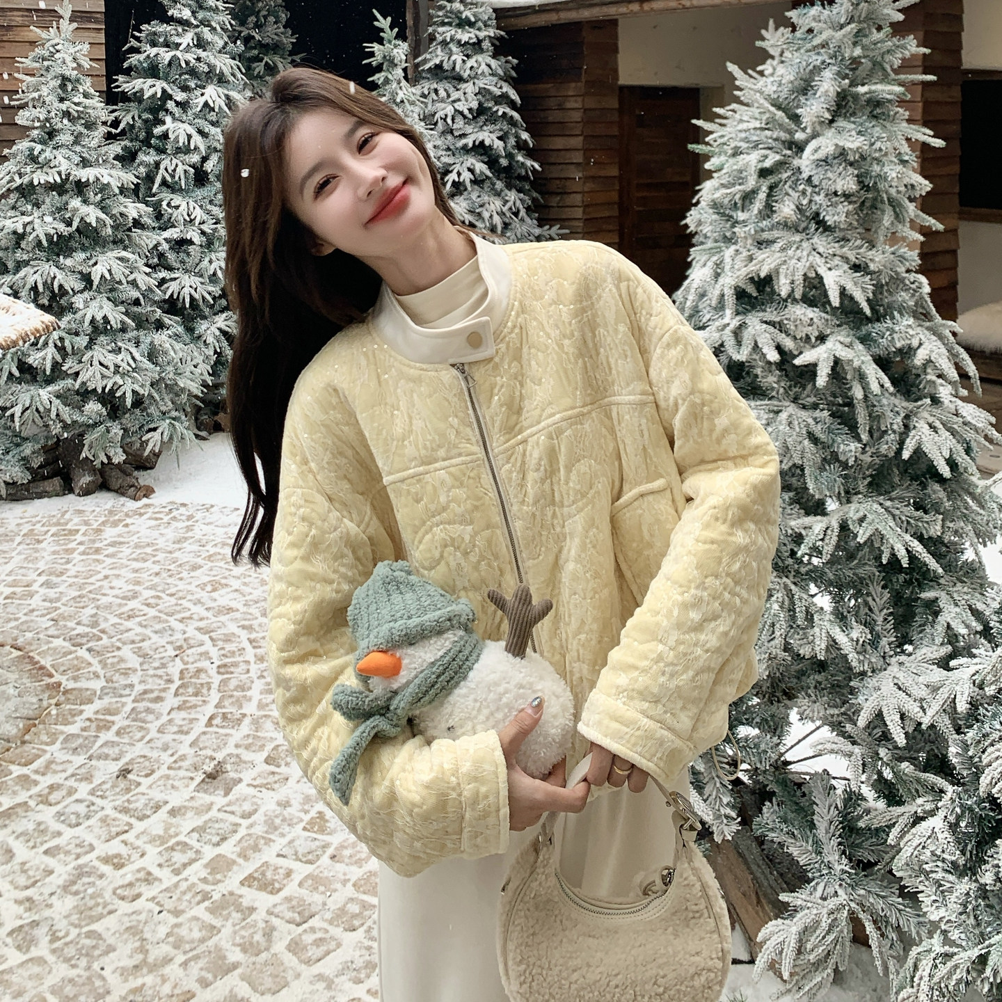 蕾丝珠片丝绒拼接棉服外套8816-P185-K298,女装棉衣/棉服,浙宝189