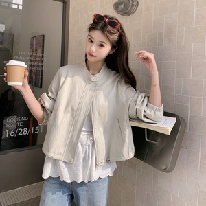 【现货】下摆抽绳休闲蛋白皮皮衣9820-P155-K248图片