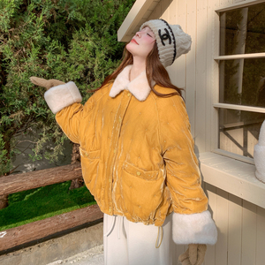 毛绒拼接90绒羽绒服外套8819-P325-K488，女装羽绒服，浙宝189