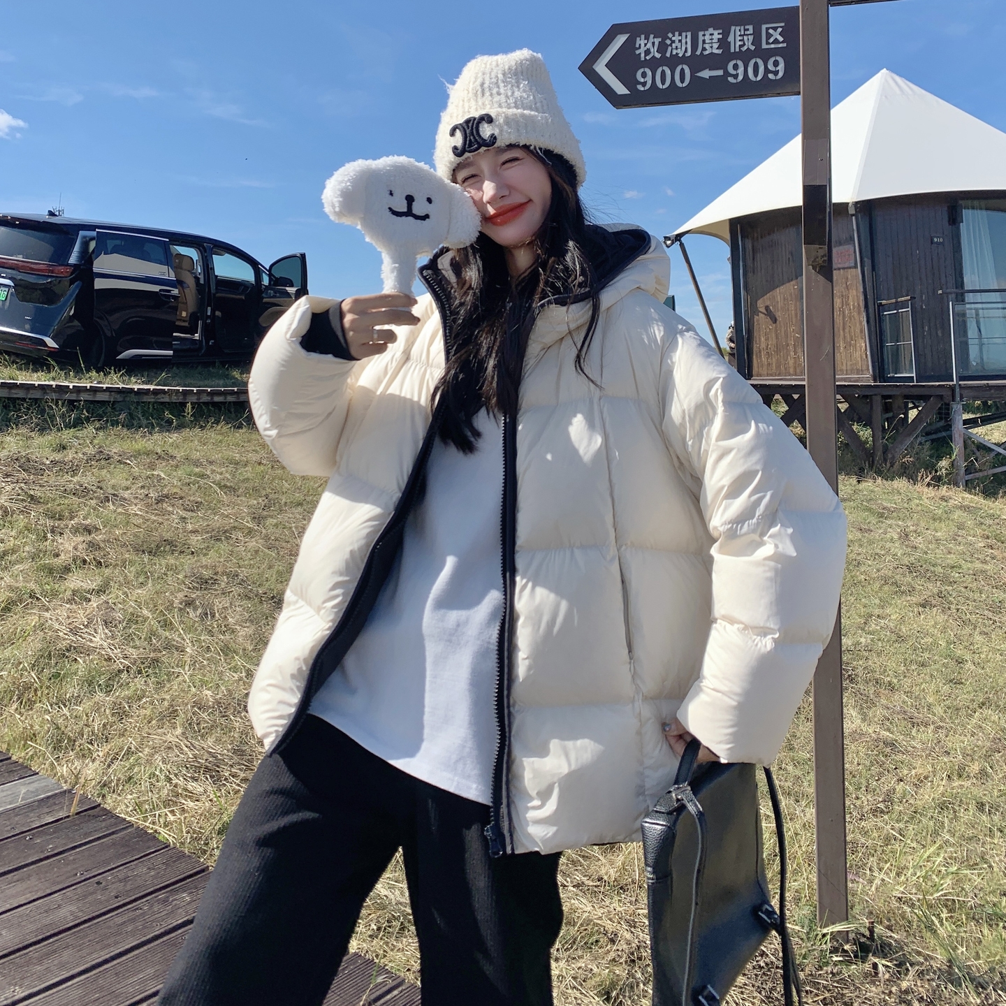 90绒撞色连帽羽绒服2787-P355-K498，女装羽绒服，浙宝189