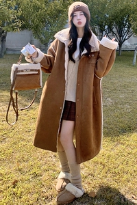 皮毛一体加厚羊羔毛大衣2024新款女韩版高级感加厚学院风冬季外套图片
