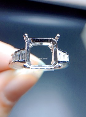 925银戒指倒角正方8*8mm