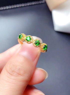 小清新女戒925纯银镀白金18K