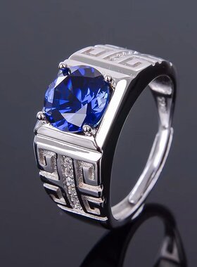 男戒 情侣戒 S925银饰 镀18K白金玫瑰金 空托 圆6/8mm 镶钳 银托