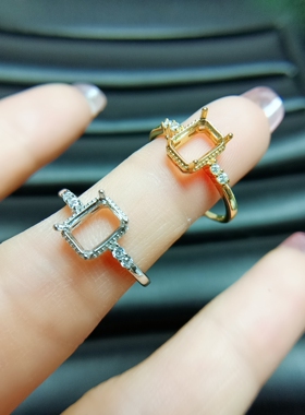 925银戒指空托长方5*7