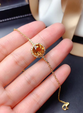 18k纯银黄金色手链