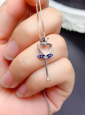 S925银吊坠空托心形9*9mm