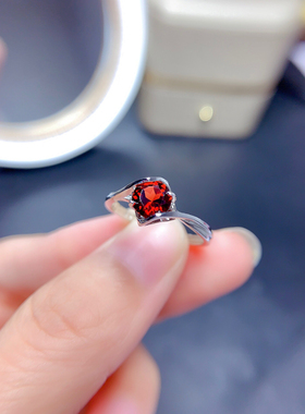 S925银饰钻石款镀18K白金玫瑰金 空托圆5mm6mmmm 女戒 镶钳